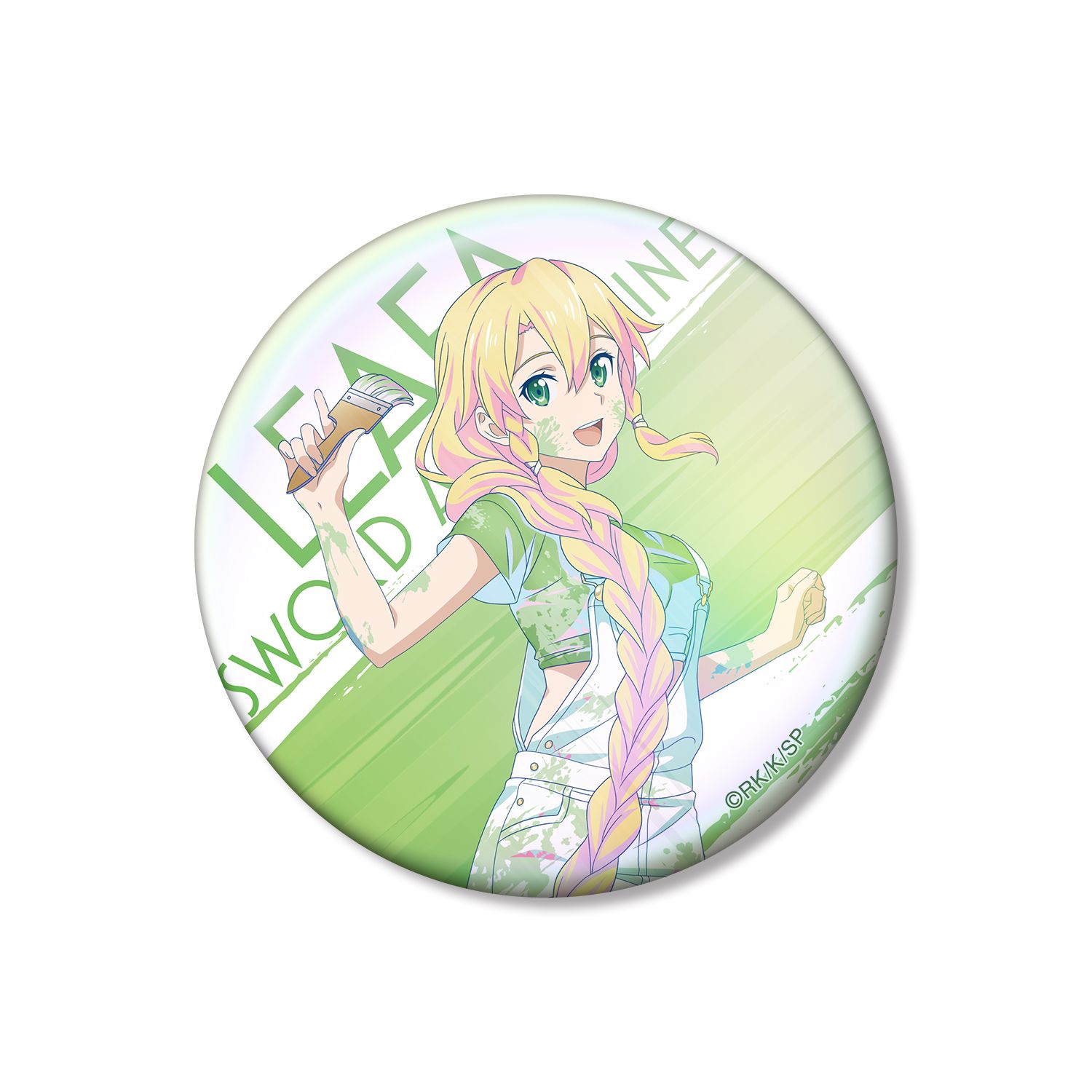 ソードアート・オンライン 描き下ろし リーファ ペイントスタイルver. Ani-Art clear label 第2弾 75mmオーロラ缶バッジ - official product image | AniSmile