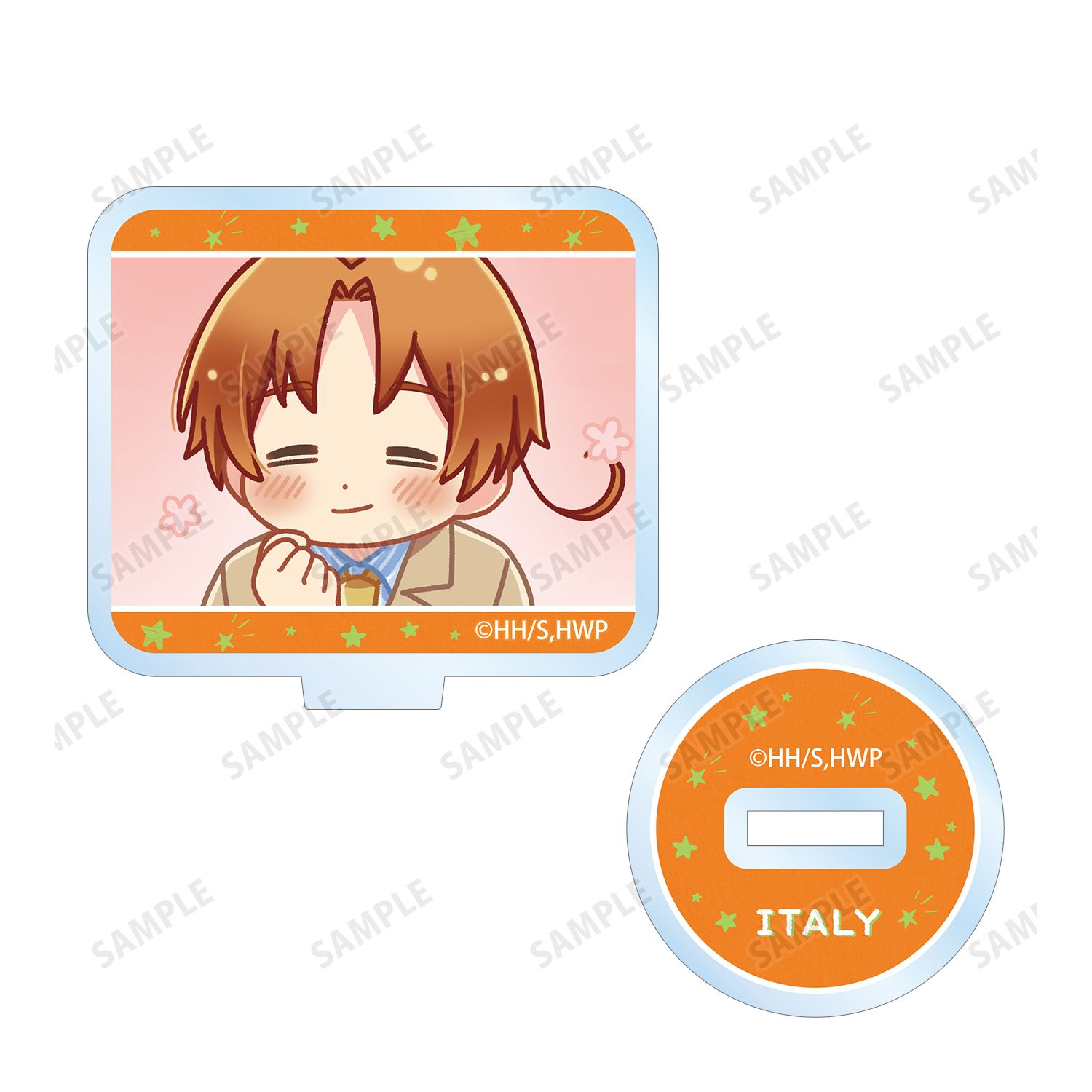 アニメ「ヘタリア World★Stars」 イタリア ゆるコマ アクリルスタンドマルチバッジ 画像 3 | AniSmile