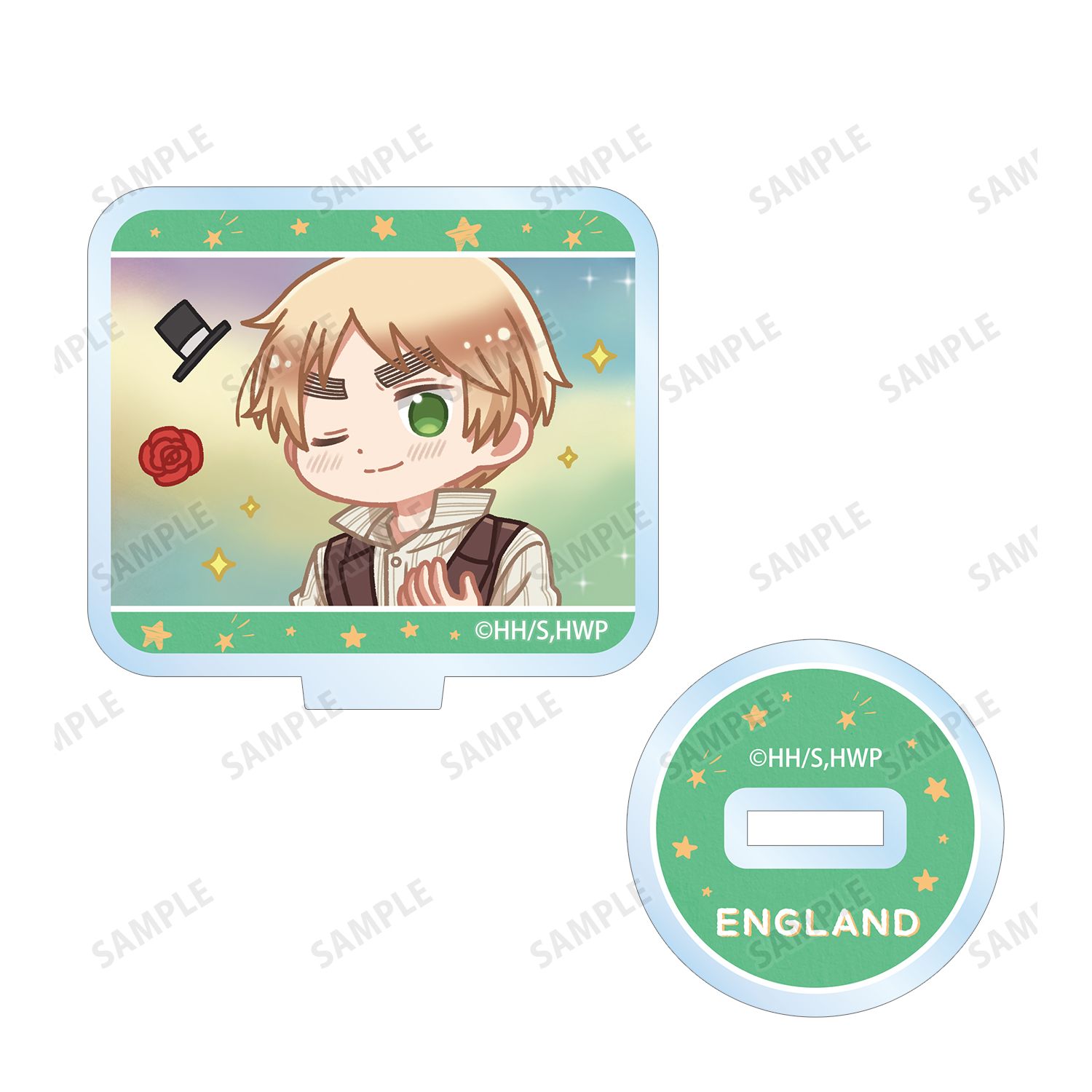 アニメ「ヘタリア World★Stars」 イギリス ゆるコマ アクリルスタンドマルチバッジ Image 3 | AniSmile