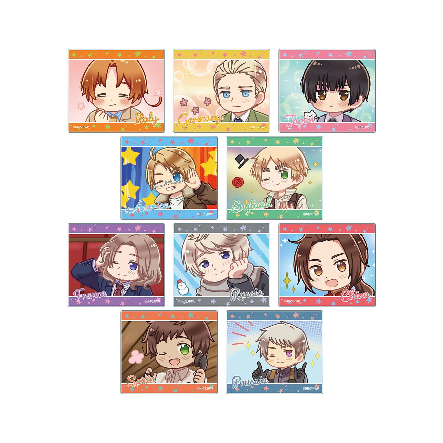 アニメ「ヘタリア World★Stars」 トレーディング ゆるコマ アクリルカード(単位/単品) - AniSmile