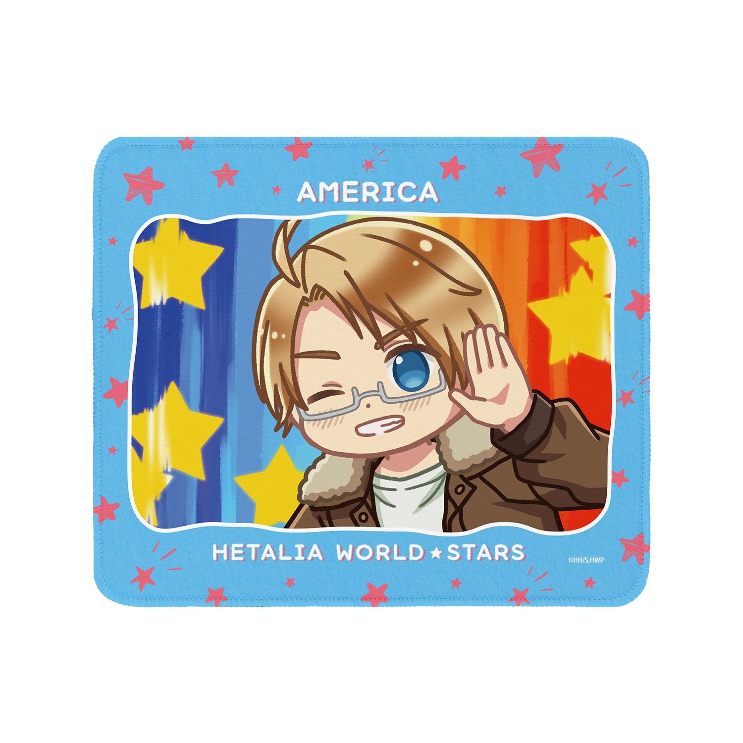 アニメ「ヘタリア World★Stars」 アメリカ ゆるコマ マウスパッド - AniSmile
