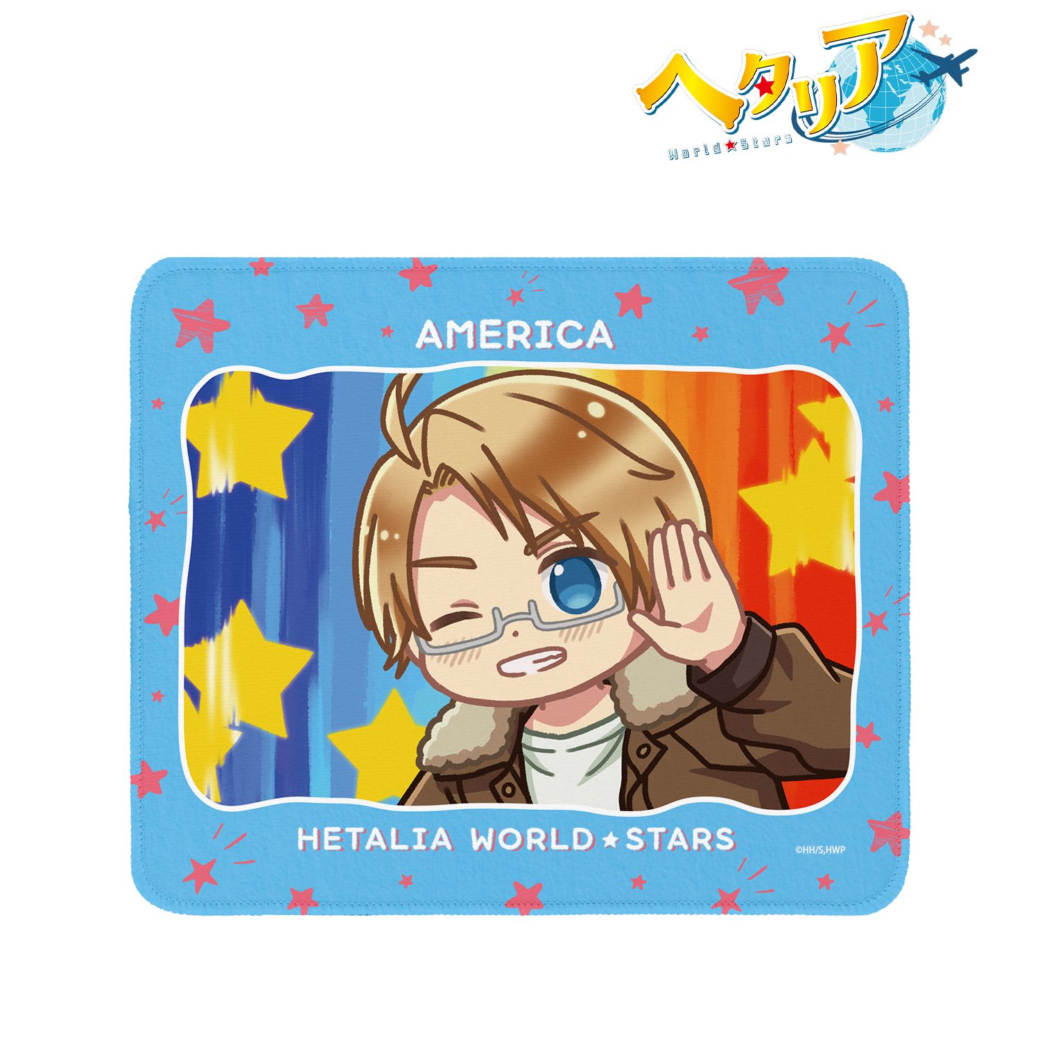 アニメ「ヘタリア World★Stars」 アメリカ ゆるコマ マウスパッド 图片 2 | AniSmile