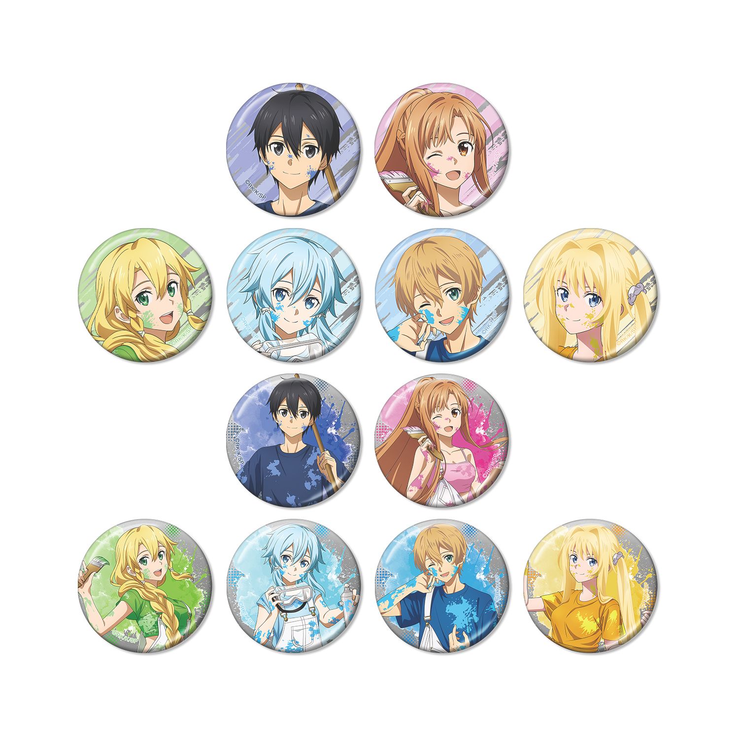 ソードアート・オンライン 描き下ろし ペイントスタイルver. トレーディングメタリック缶バッジ(単位/単品) - AniSmile