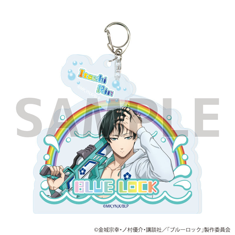 パーツ付きアクリルキーホルダー「TVアニメ『ブルーロック』」36/糸師 凛 水着ver.(描き下ろしイラスト) - official product image | AniSmile