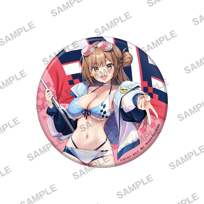 『純情ギャルはカノジョじゃないのに』ビッグホログラム缶バッジ 外ヶ浜凛々亜 レースクイーンVer. - AniSmile
