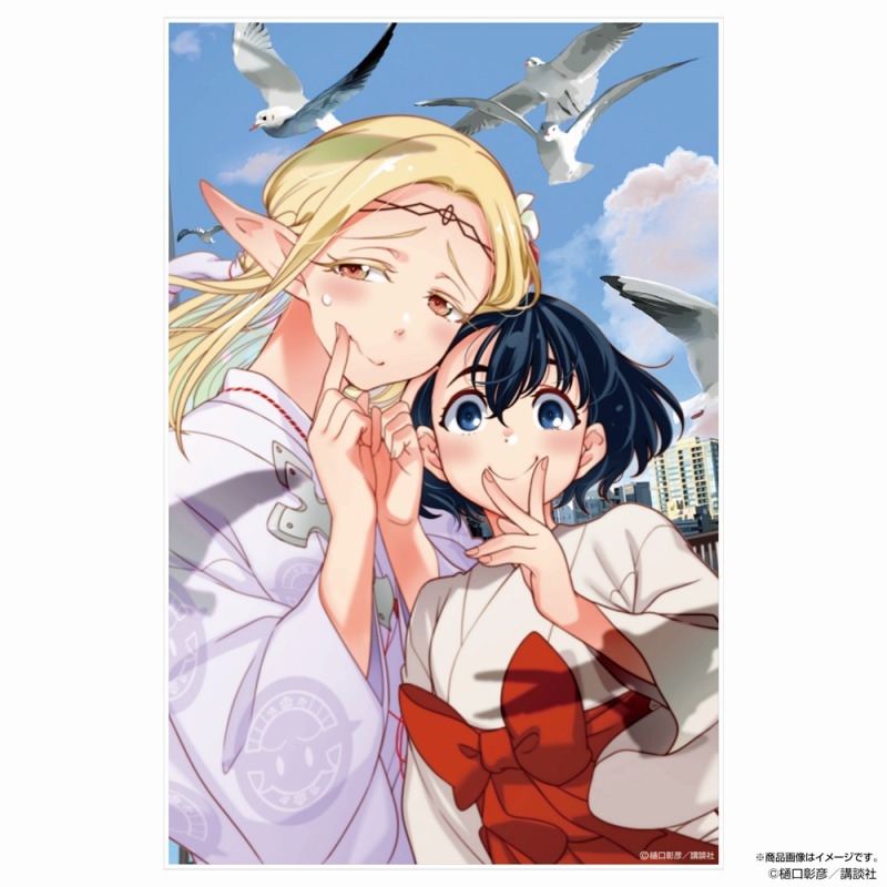 江戸前エルフ 原作版 エルダ&小糸 アクリルアートスタンド 青空Ver. 画像 3 | AniSmile