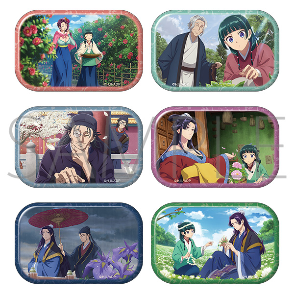 薬屋のひとりごと スクエア缶バッジコレクション/椿、ふきのとう、ハクモクレン、牡丹、花菖蒲、シロツメクサ - AniSmile