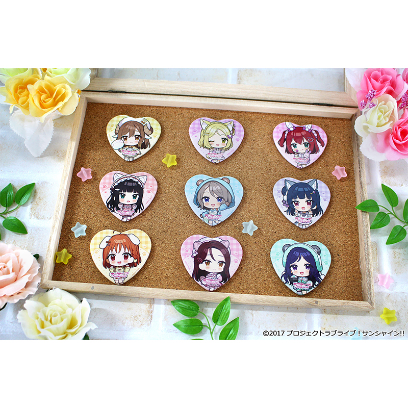 ラブライブ!サンシャイン!! ぷちちょこ トレーディングハート型缶バッジ アニマル衣装 图片 2 | AniSmile