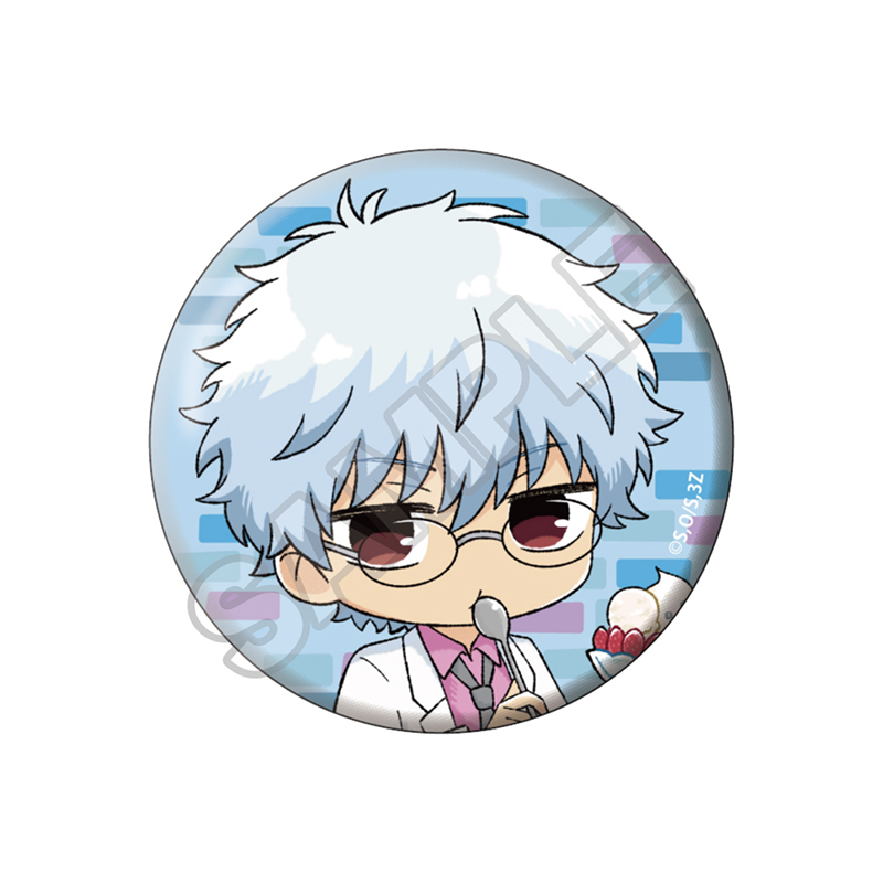 3年Z組銀八先生 ぷち窓 グリッター缶バッジ ※1BOX=8入 Image 2 | AniSmile