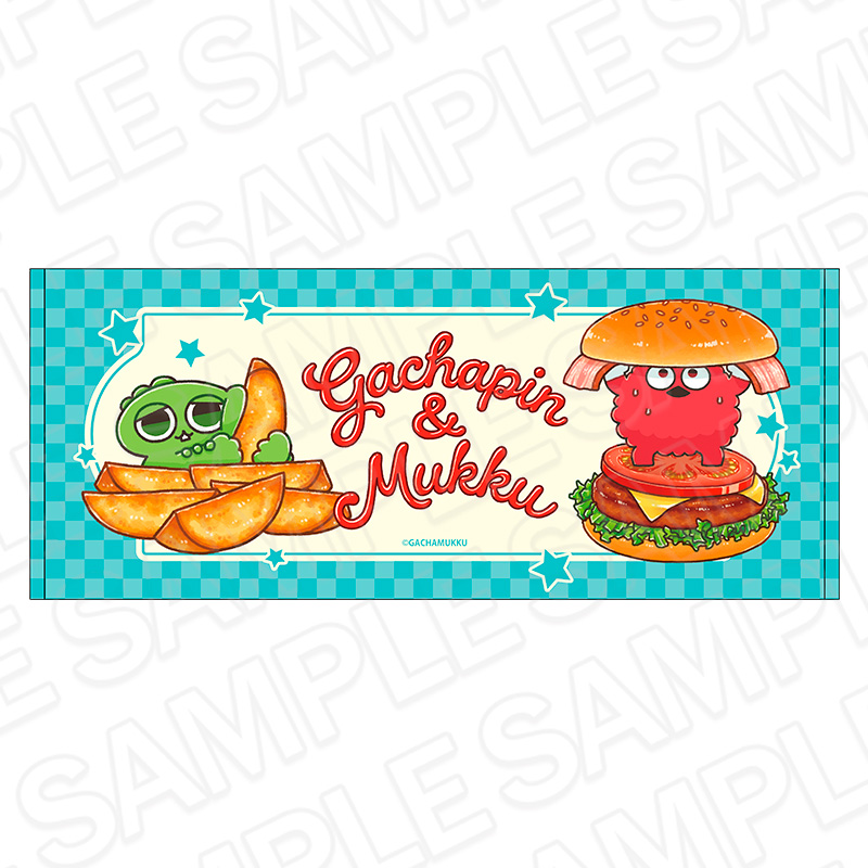 ガチャピン・ムック フェイスタオル American diner ver. - AniSmile