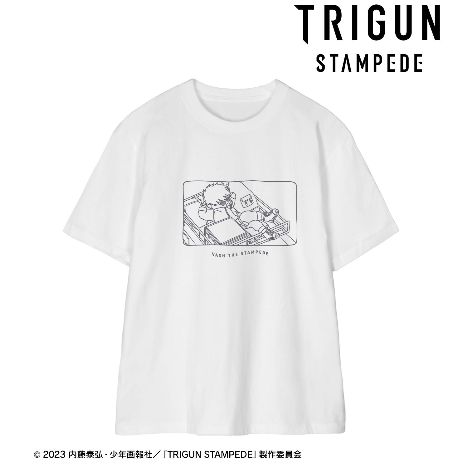 TVアニメ「TRIGUN STAMPEDE」 ヴァッシュ・ザ・スタンピード ゆるコマ Tシャツレディース(サイズ/L) 图片 2 | AniSmile