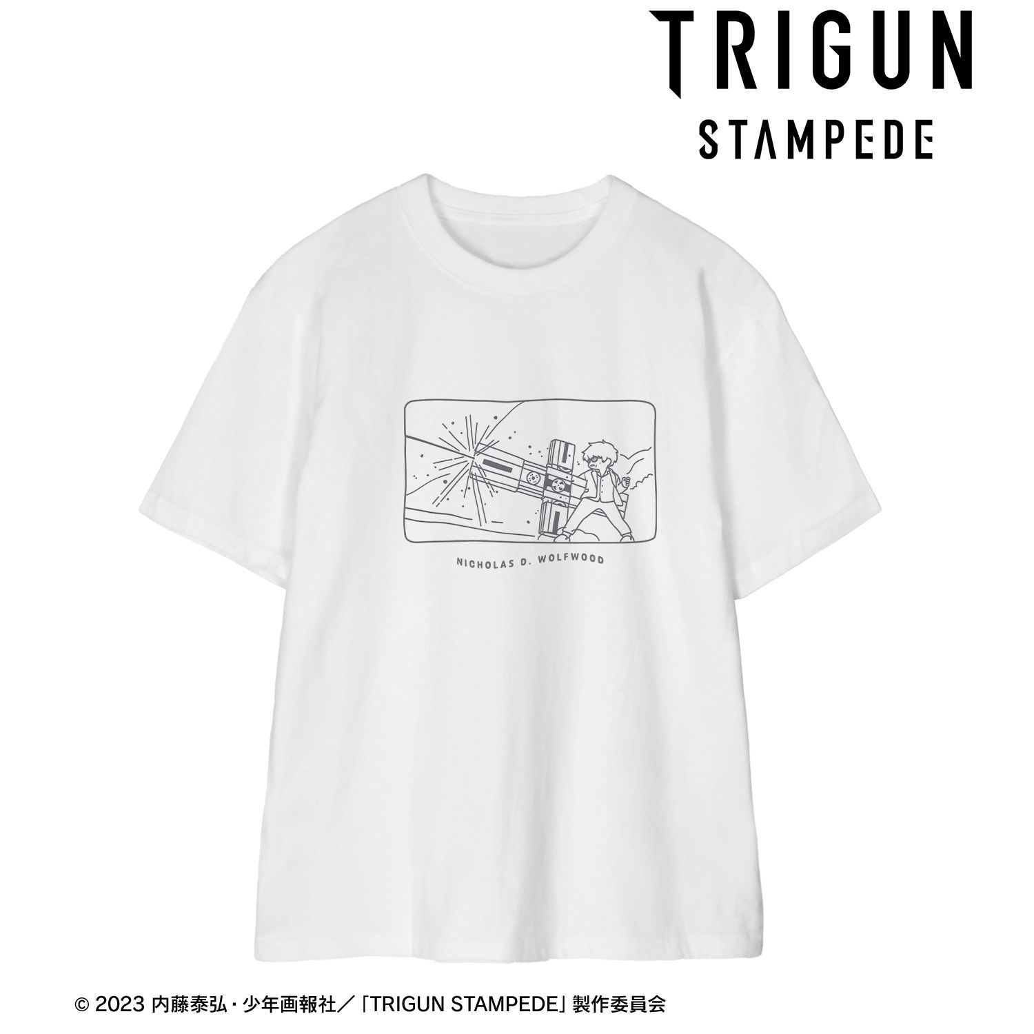 TVアニメ「TRIGUN STAMPEDE」 ニコラス・D・ウルフウッド ゆるコマ Tシャツレディース(サイズ/XL) 图片 2 | AniSmile