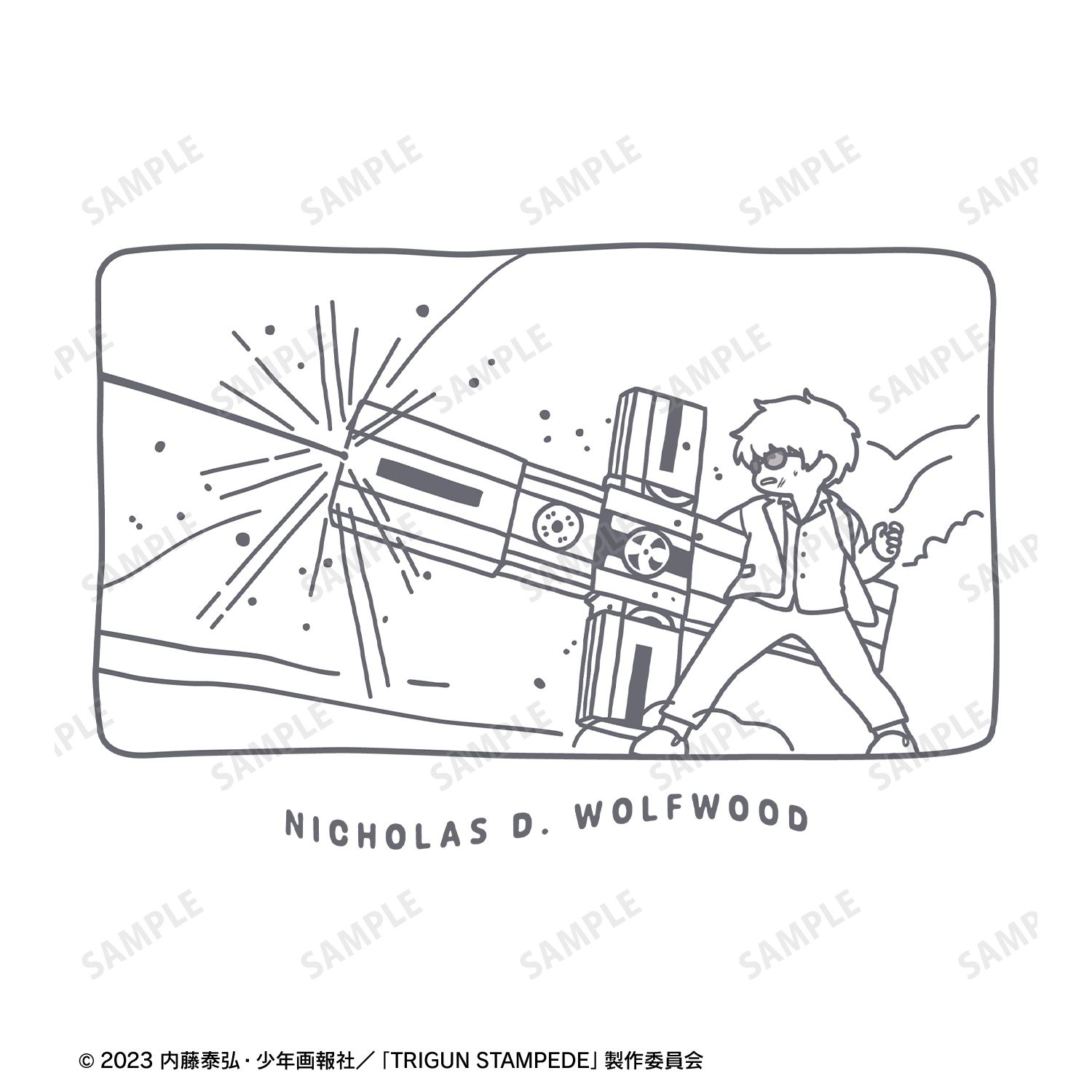 TVアニメ「TRIGUN STAMPEDE」 ニコラス・D・ウルフウッド ゆるコマ Tシャツレディース(サイズ/XL) 图片 3 | AniSmile