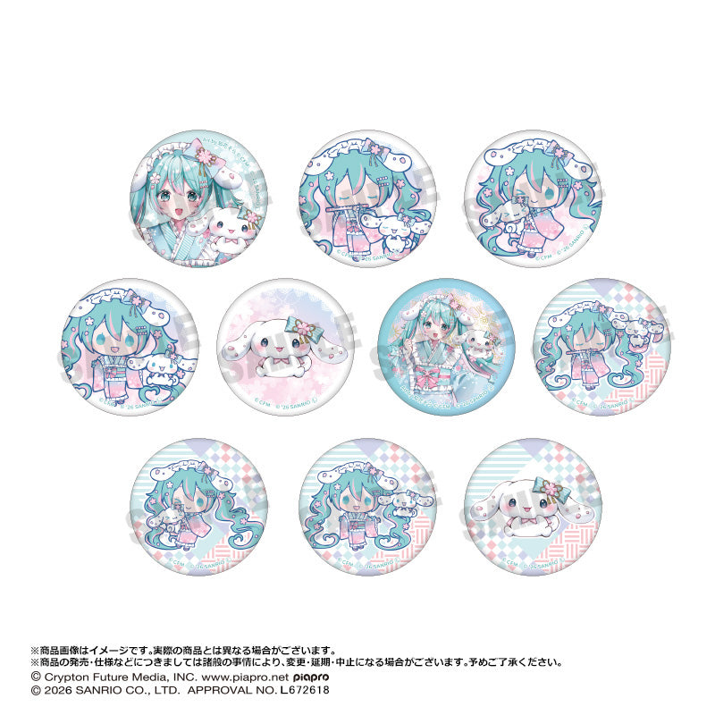 初音ミク×シナモロール 夢桜ver. トレーディング和紙風缶バッジ - AniSmile