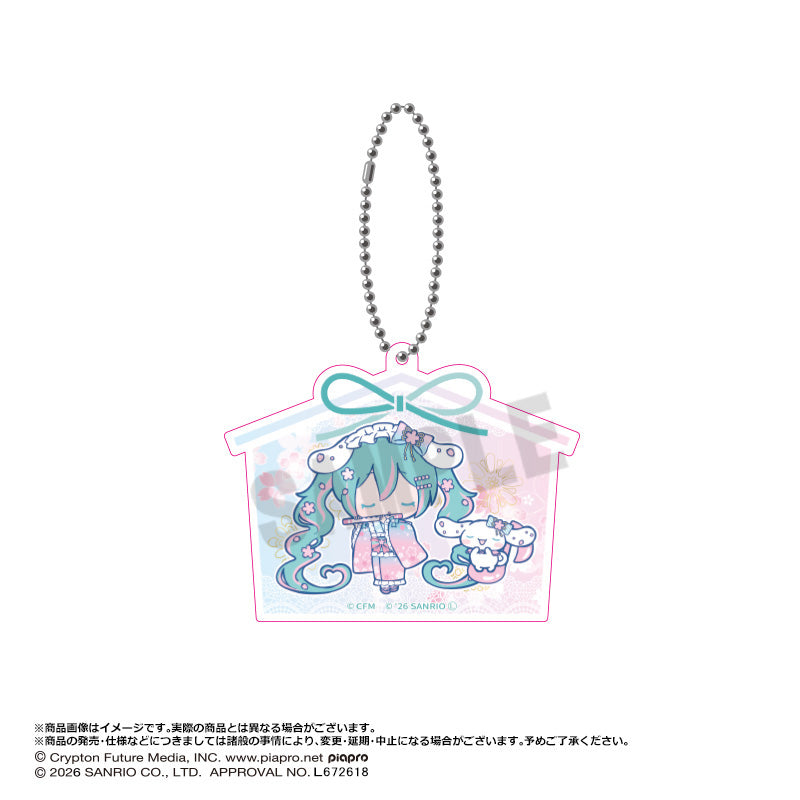 初音ミク×シナモロール 夢桜ver. アクリルキーホルダー B - official product image | AniSmile