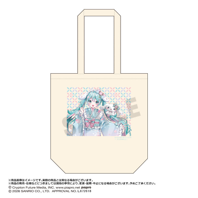初音ミク×シナモロール 夢桜ver. トートバッグ - AniSmile