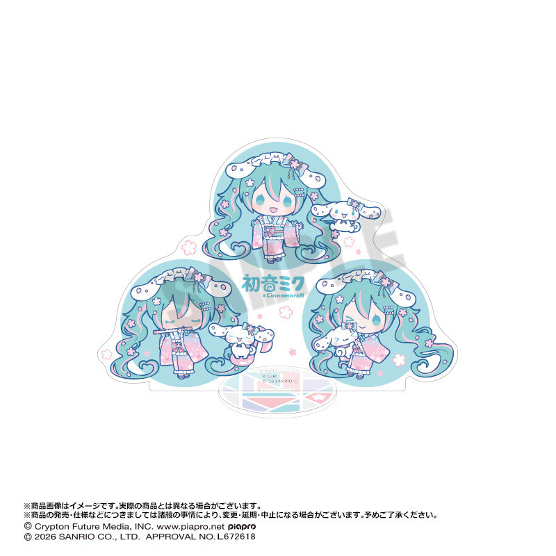 初音ミク×シナモロール 夢桜ver. BIGアクリルフィギュア B - official product image | AniSmile