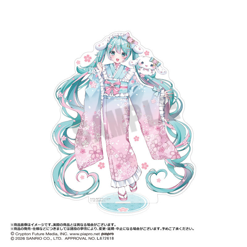 初音ミク×シナモロール 夢桜ver. BIGアクリルフィギュア - AniSmile
