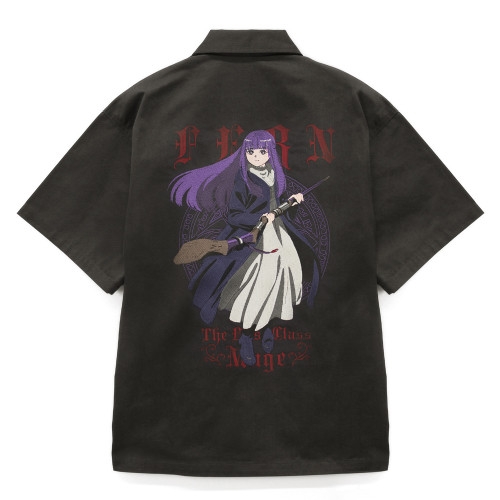葬送のフリーレン フェルン 刺繍ワークシャツ/GRAY-L Image 2 | AniSmile