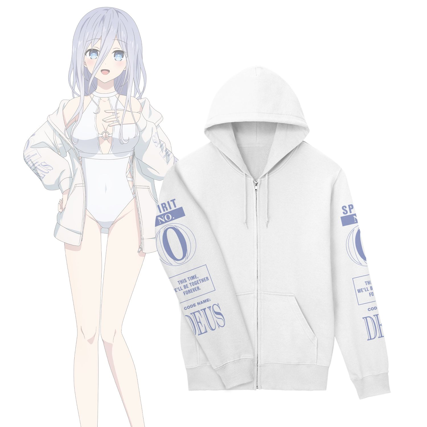 描き下ろし 崇宮澪 ビーチデートver. 着用ジップパーカーユニセックス(サイズ/XXL) Image 6 | AniSmile