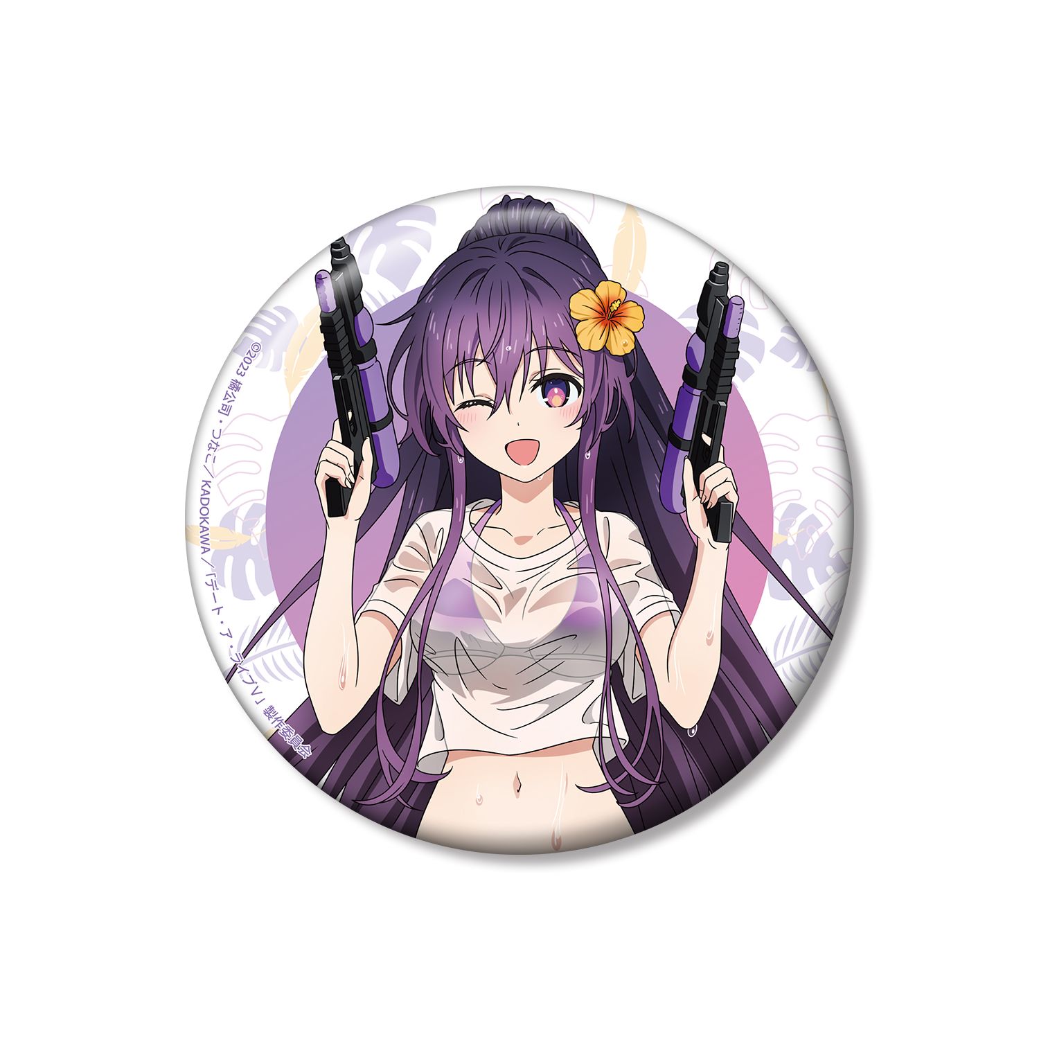 描き下ろし 夜刀神十香 デート・ア・バカンスver. 100mm缶バッジ Image 3 | AniSmile