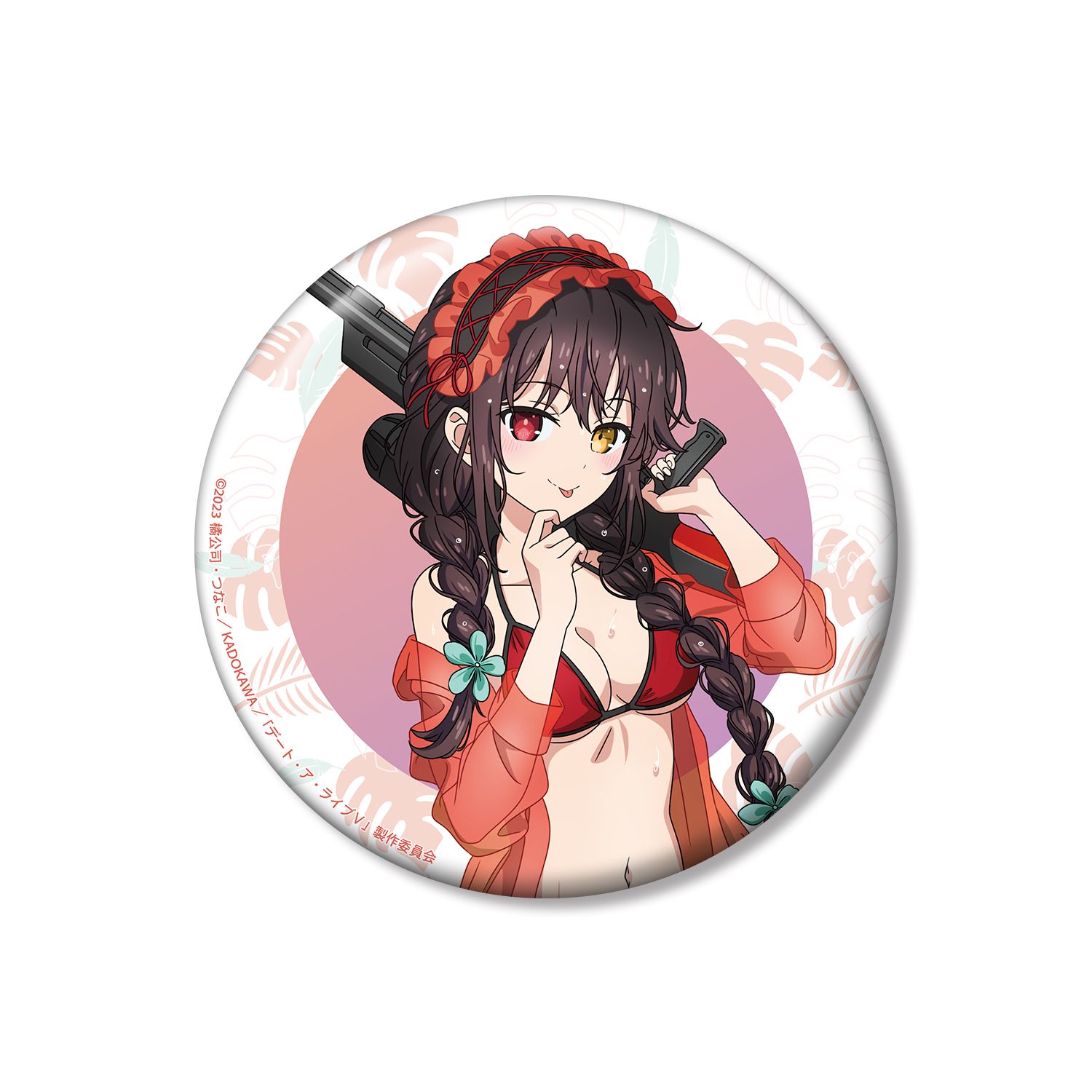 描き下ろし 時崎狂三 デート・ア・バカンスver. 100mm缶バッジ Image 3 | AniSmile