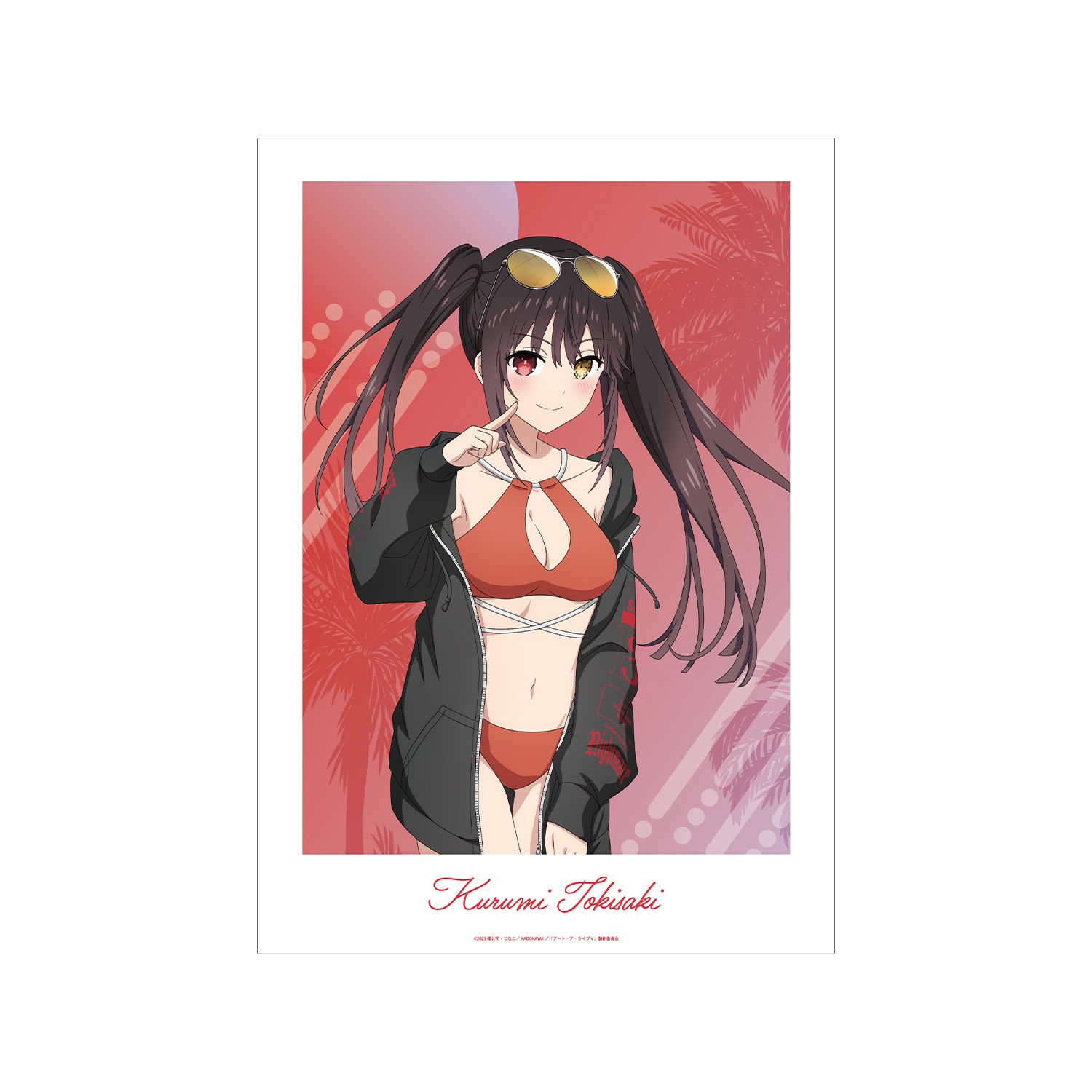 描き下ろし 時崎狂三 ビーチデートver. A3マット加工ポスター Image 3 | AniSmile