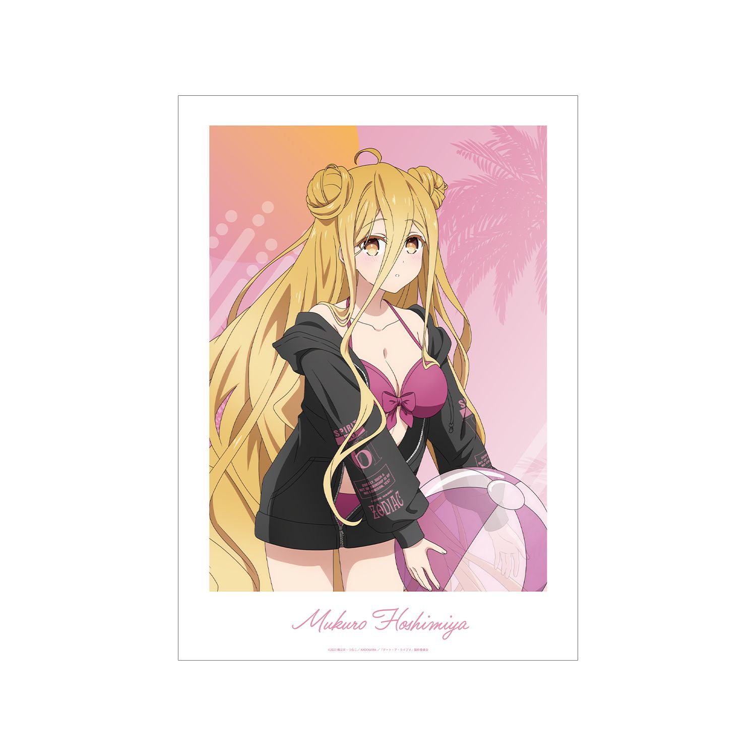 描き下ろし 星宮六喰 ビーチデートver. A3マット加工ポスター Image 3 | AniSmile