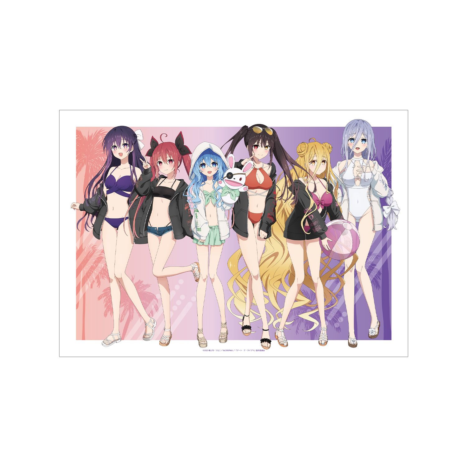 描き下ろし 集合 ビーチデートver. A3マット加工ポスター Image 3 | AniSmile
