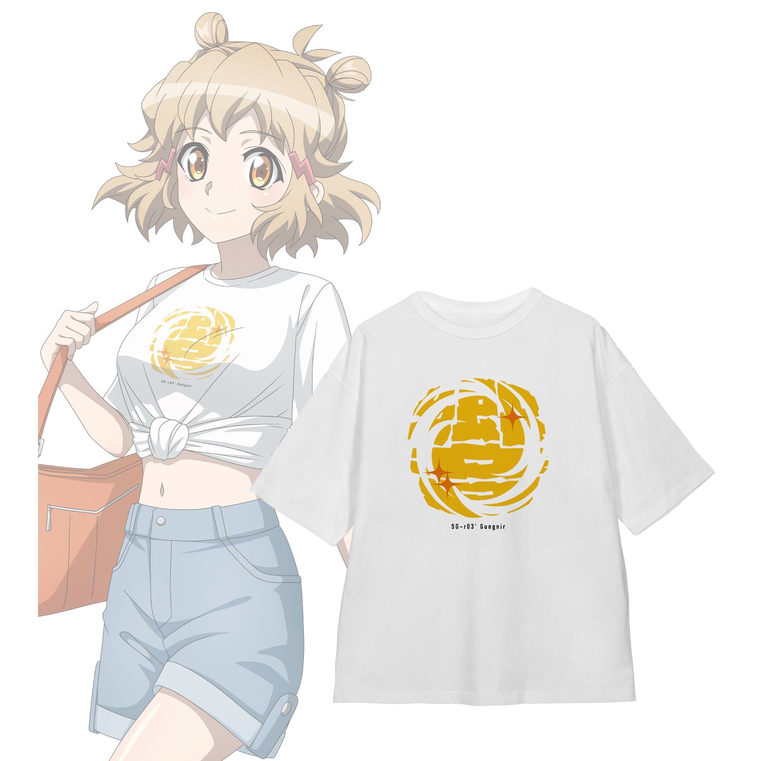 戦姫絶唱シンフォギアXV 描き下ろし 立花 響 私服ver. 着用BIGシルエットTシャツユニセックス(サイズ/M) - AniSmile