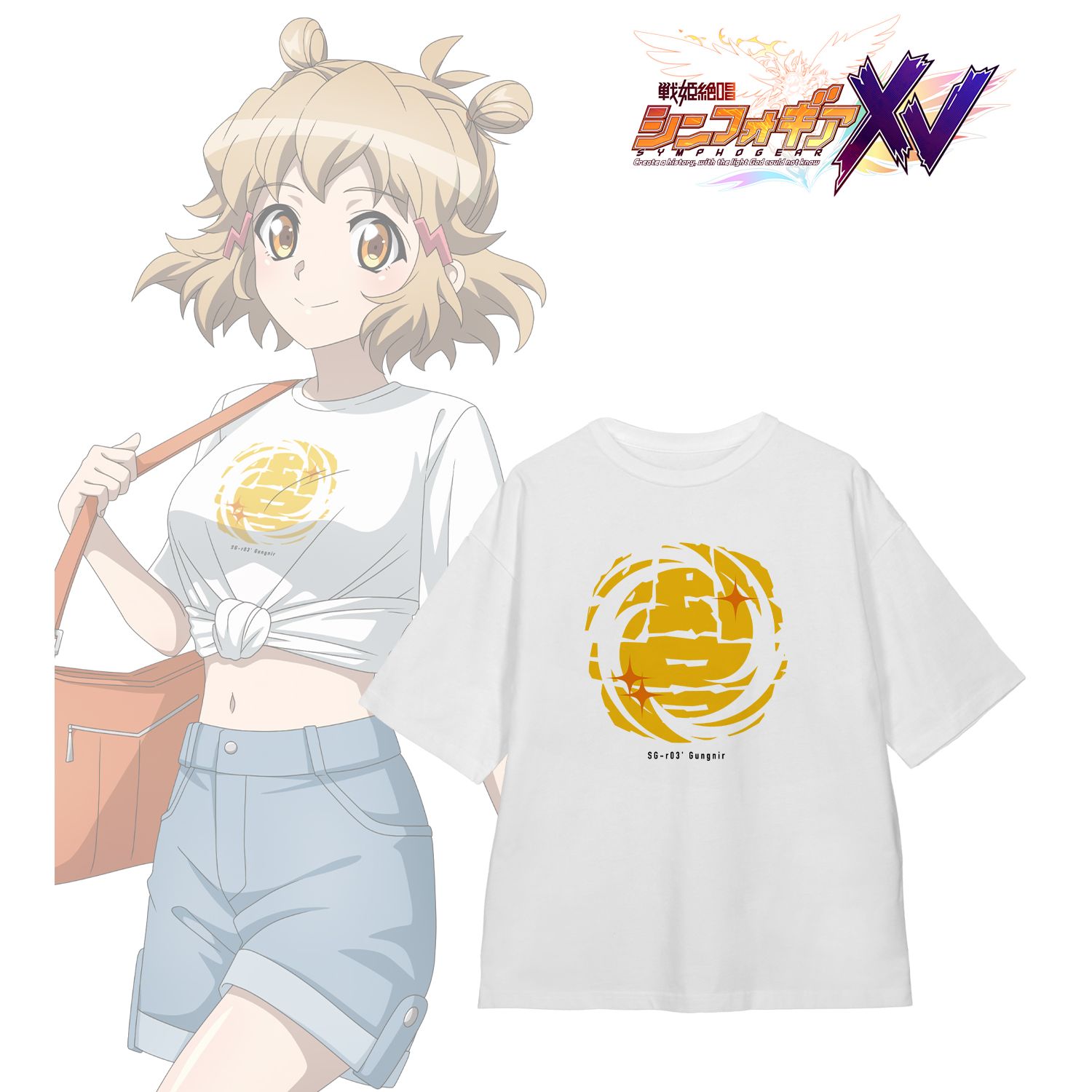 戦姫絶唱シンフォギアXV 描き下ろし 立花 響 私服ver. 着用BIGシルエットTシャツユニセックス(サイズ/XL) Image 3 | AniSmile