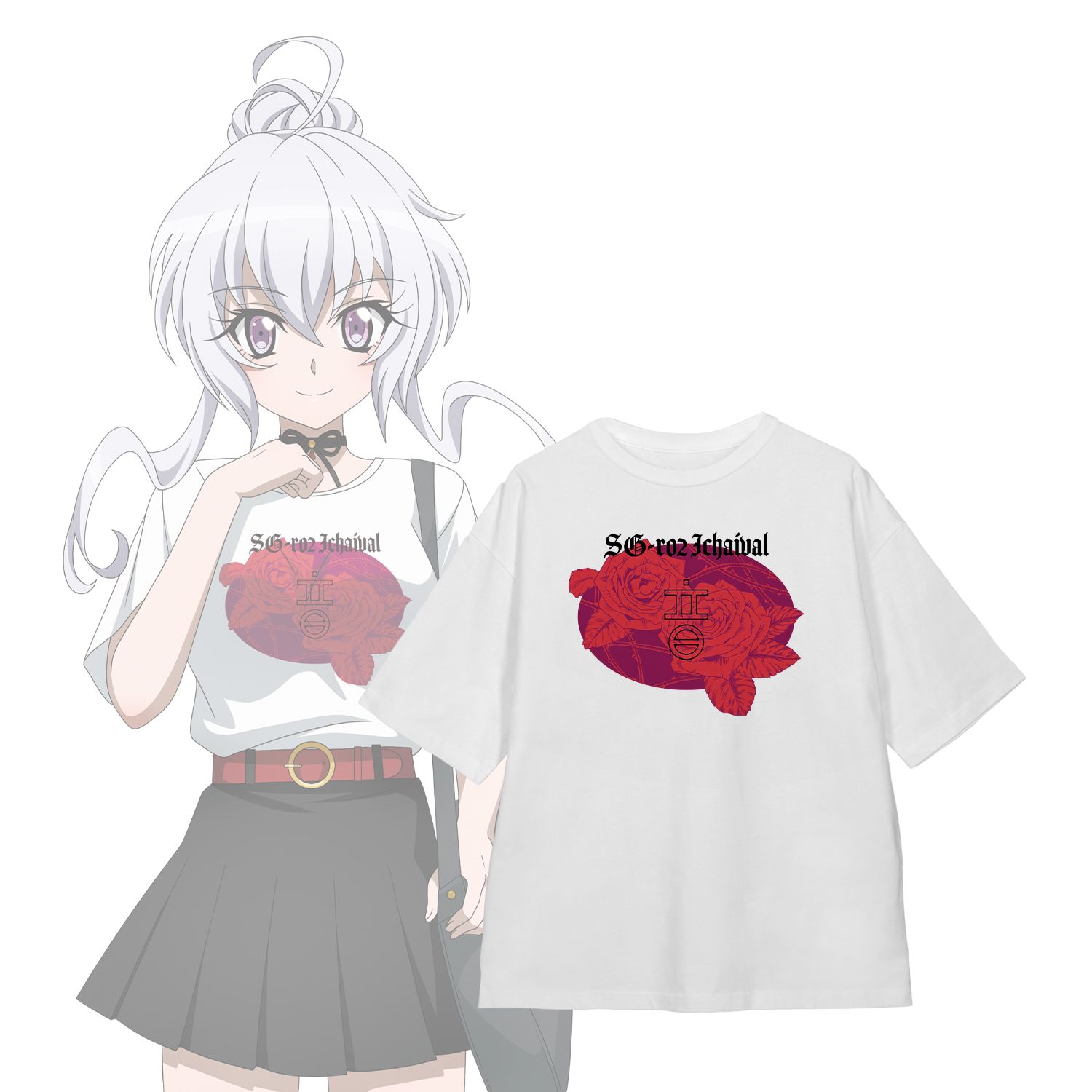 戦姫絶唱シンフォギアXV 描き下ろし 雪音 クリス 私服ver. 着用BIGシルエットTシャツユニセックス(サイズ/XL) - AniSmile