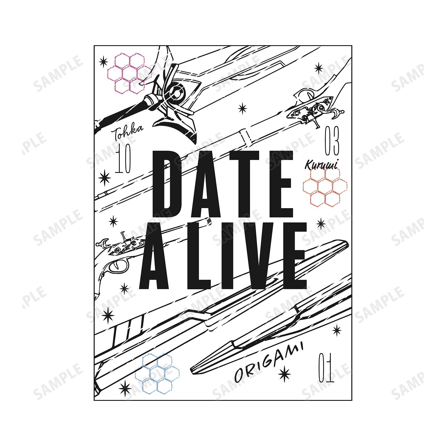 デート・ア・ライブIV 夜刀神十香&鳶一折紙&時崎狂三 Ani-Sketch Tシャツレディース(サイズ/XXL) Image 6 | AniSmile