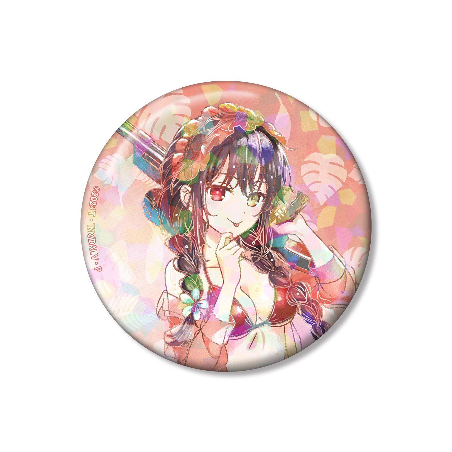 描き下ろし 時崎狂三 デート・ア・バカンスver. Ani-Art aqua label 75mmホログラム缶バッジ - AniSmile