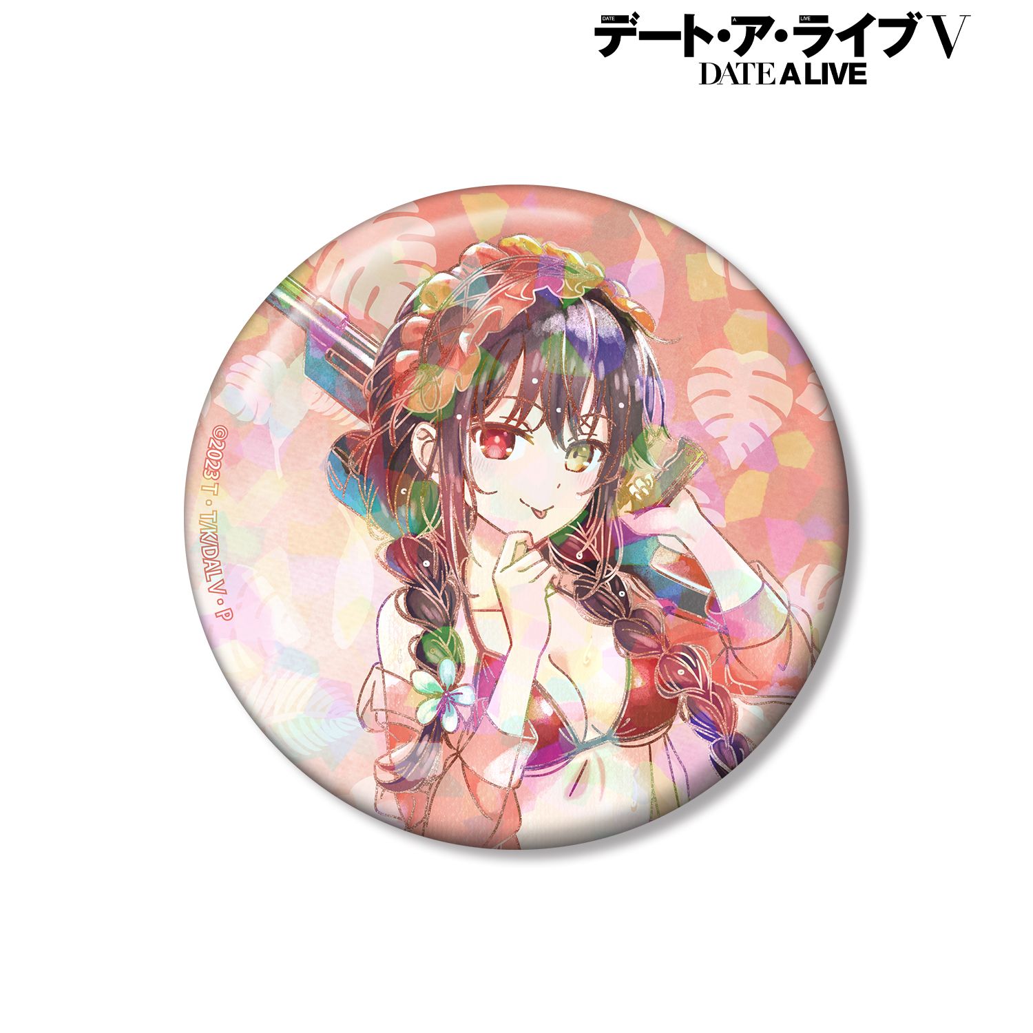描き下ろし 時崎狂三 デート・ア・バカンスver. Ani-Art aqua label 75mmホログラム缶バッジ 画像 2 | AniSmile