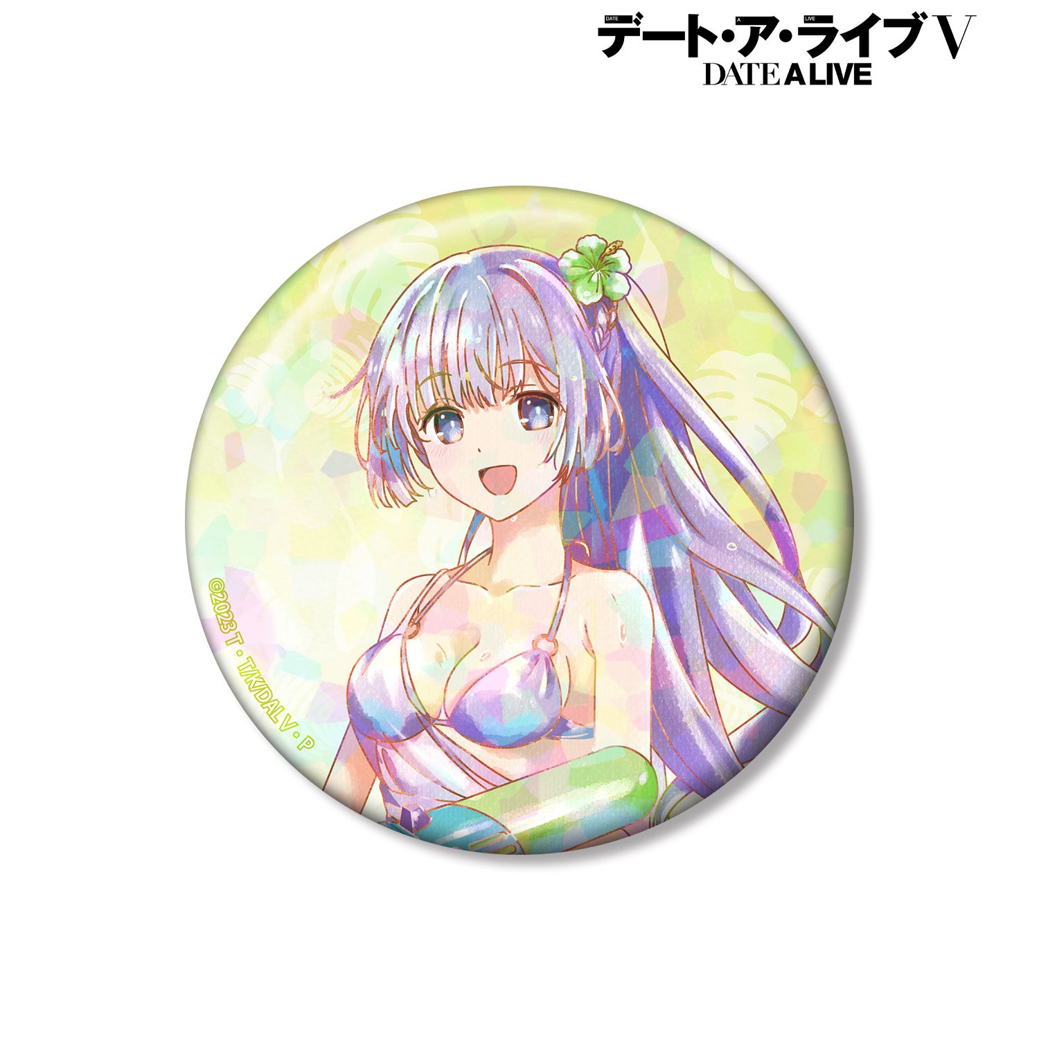 描き下ろし 誘宵美九 デート・ア・バカンスver. Ani-Art aqua label 75mmホログラム缶バッジ Image 2 | AniSmile