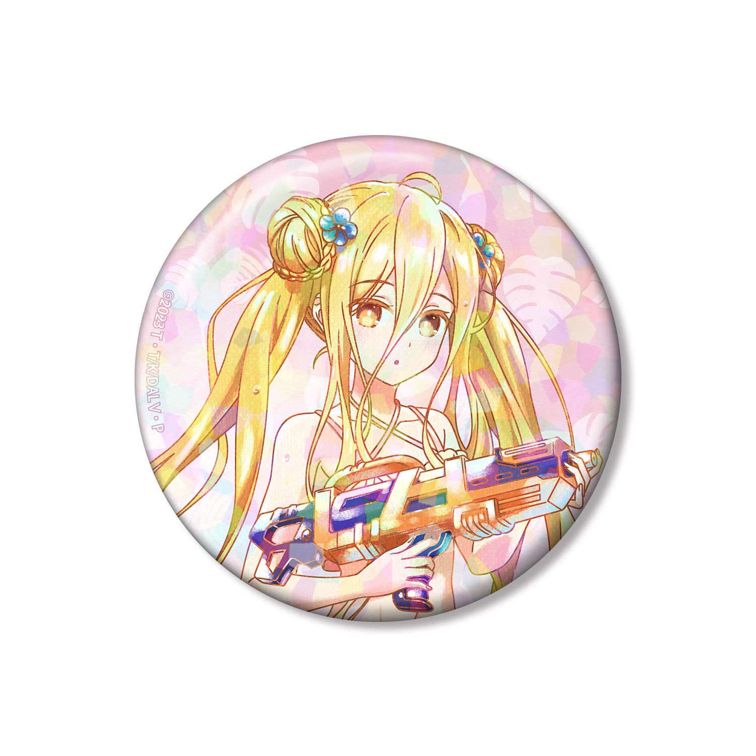描き下ろし 星宮六喰 デート・ア・バカンスver. Ani-Art aqua label 75mmホログラム缶バッジ - AniSmile