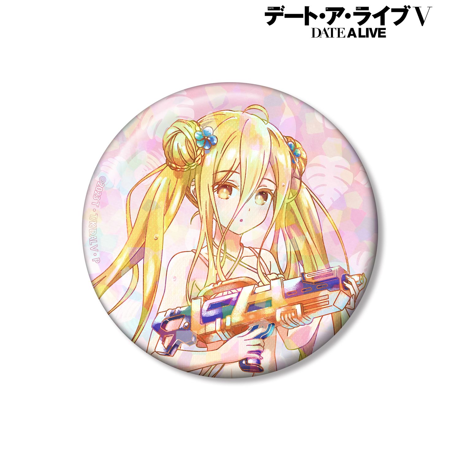 描き下ろし 星宮六喰 デート・ア・バカンスver. Ani-Art aqua label 75mmホログラム缶バッジ Image 2 | AniSmile