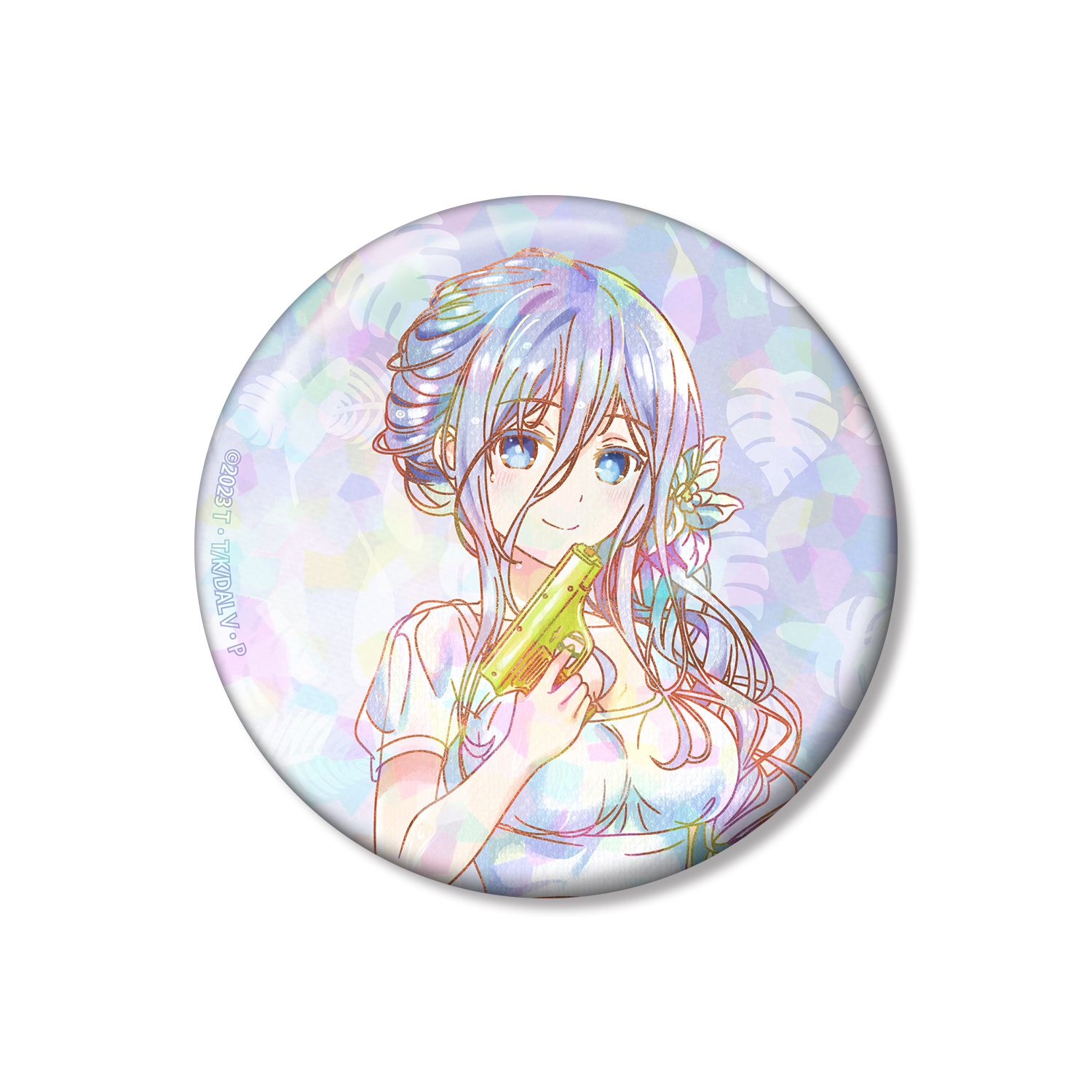 描き下ろし 崇宮澪 デート・ア・バカンスver. Ani-Art aqua label 75mmホログラム缶バッジ - AniSmile