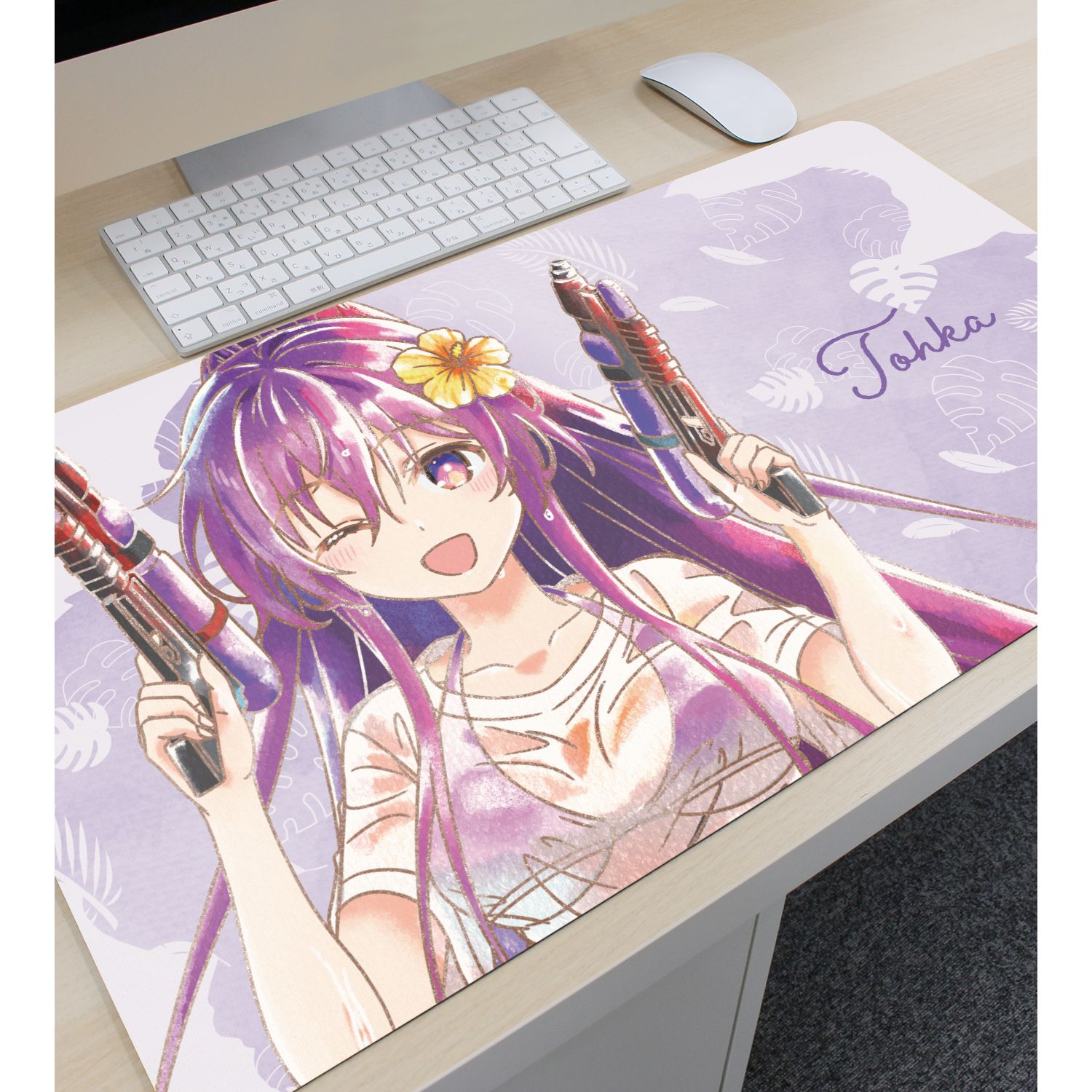描き下ろし 夜刀神十香 デート・ア・バカンスver. Ani-Art aqua label マルチデスクマット Image 3 | AniSmile