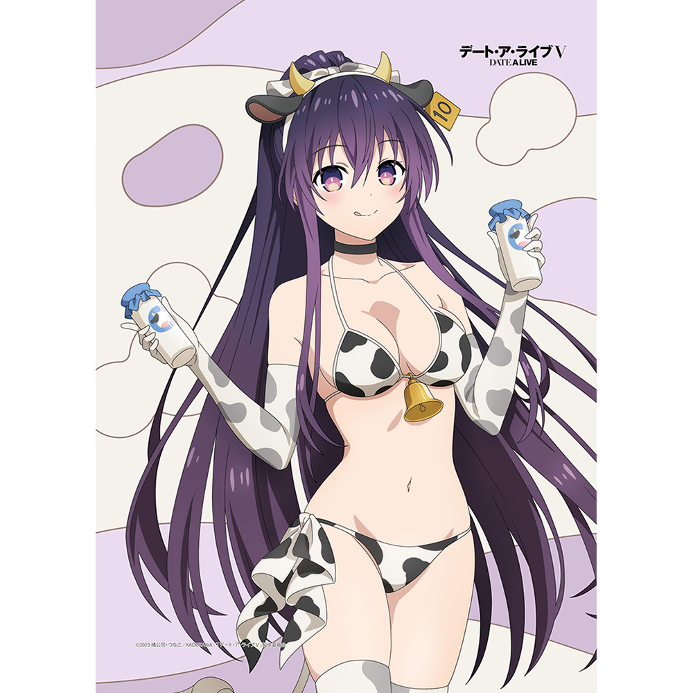 [デート・ア・ライブⅤ]描き下ろしB2タペストリー(夜刀神十香/牛柄水着)Wスエード - AniSmile