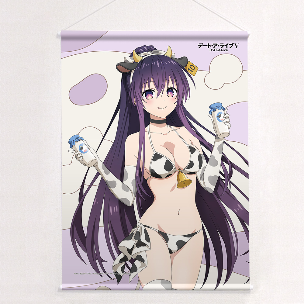 [デート・ア・ライブⅤ]描き下ろしB2タペストリー(夜刀神十香/牛柄水着)Wスエード Image 2 | AniSmile