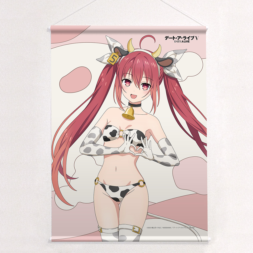 [デート・ア・ライブⅤ]描き下ろしB2タペストリー(五河琴里/牛柄水着)Wスエード Image 2 | AniSmile