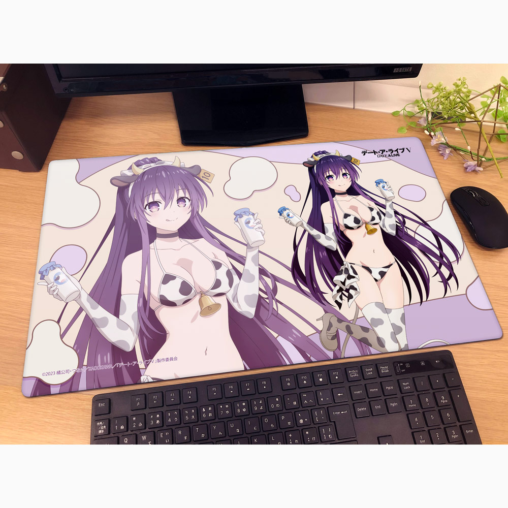 [デート・ア・ライブⅤ]描き下ろしラバーマット(夜刀神十香/牛柄水着) Image 2 | AniSmile