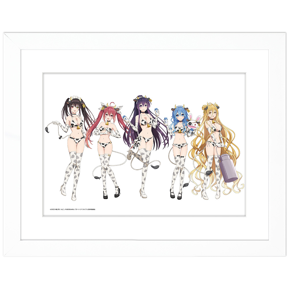 [デート・ア・ライブⅤ]描き下ろしキャラファイングラフ(牛柄水着)A4 - AniSmile