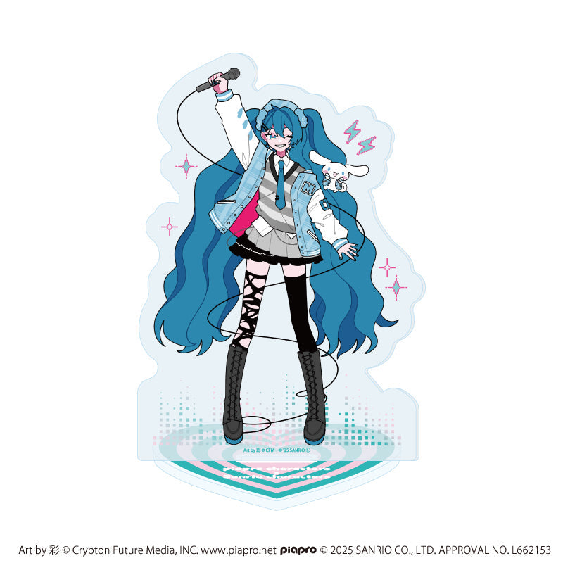 アクリルスタンド「ピアプロキャラクターズ×サンリオキャラクターズ」01/初音ミク×シナモロール(コラボイラスト) - AniSmile
