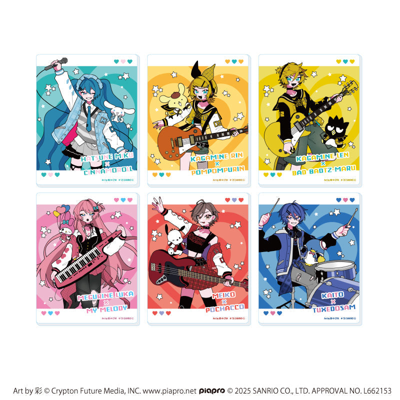 アクリルカード「ピアプロキャラクターズ×サンリオキャラクターズ」01/ブラインド(全6種)(コラボイラスト) - AniSmile