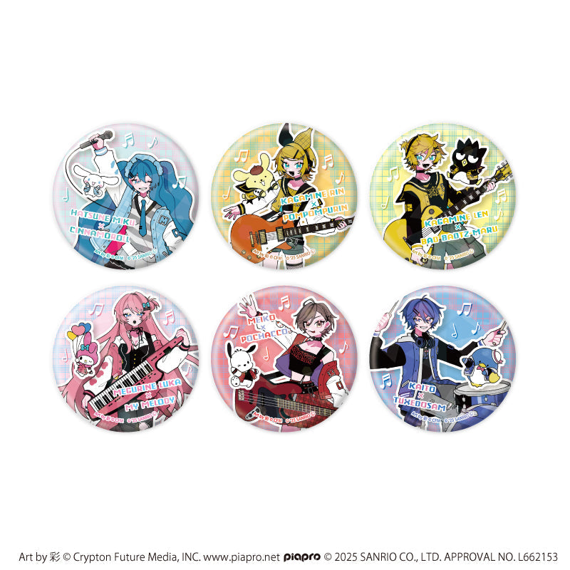 ホログラム缶バッジ(57mm)「ピアプロキャラクターズ×サンリオキャラクターズ」01/ブラインド(全6種)(コラボイラスト) - AniSmile