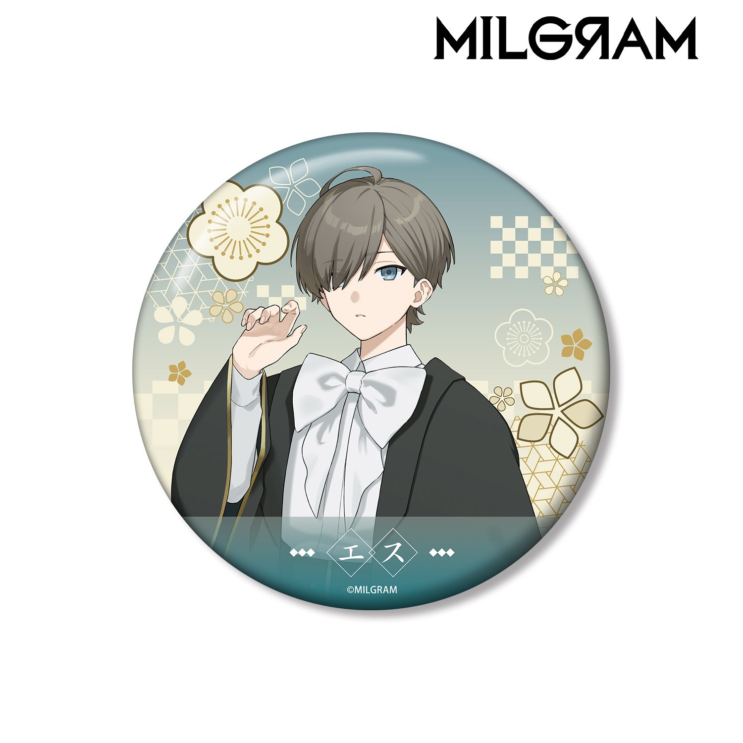 MILGRAM -ミルグラム- 描き下ろし エス レトロ和装ver. 100mm缶バッジ Image 2 | AniSmile