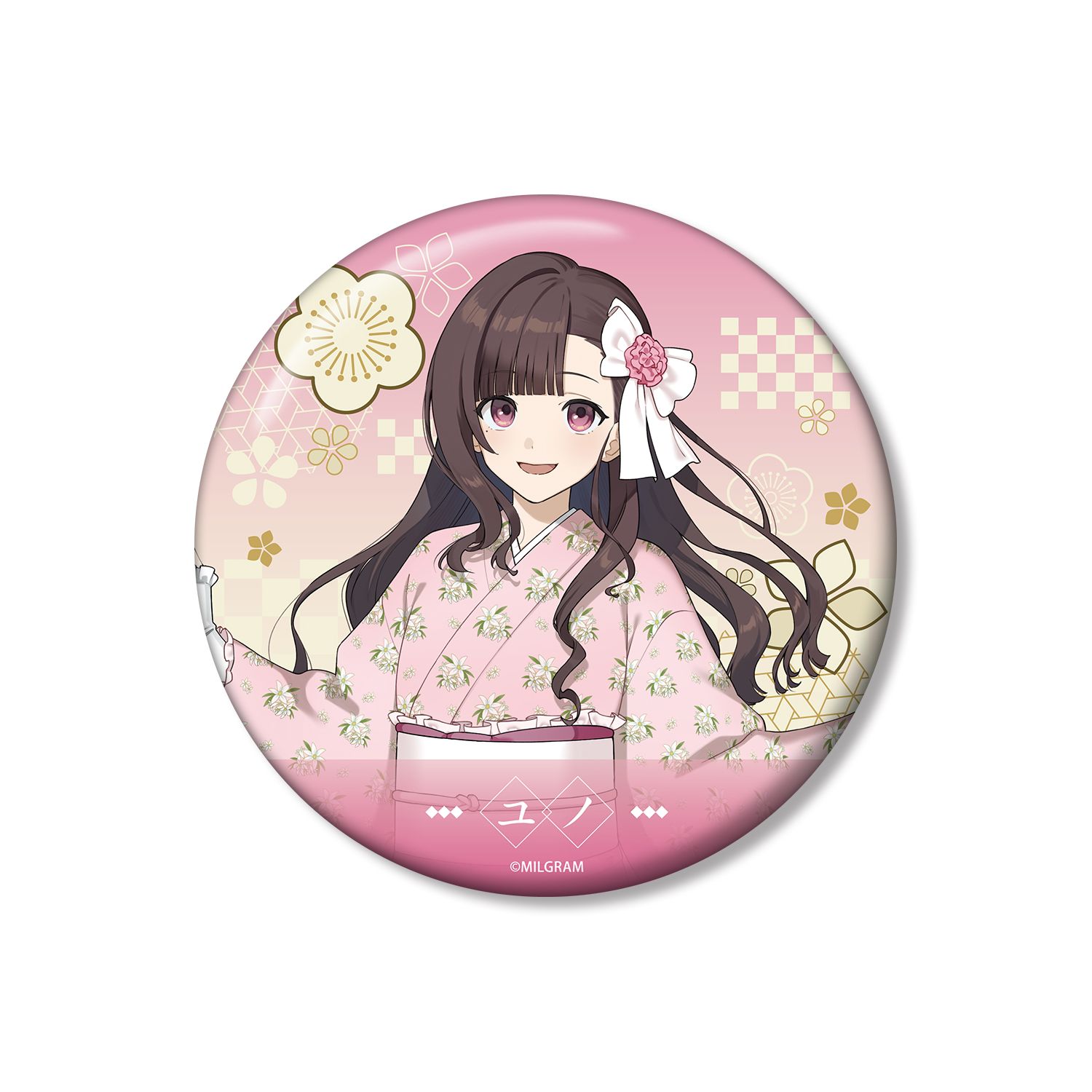 MILGRAM -ミルグラム- 描き下ろし ユノ レトロ和装ver. 100mm缶バッジ Image 2 | AniSmile